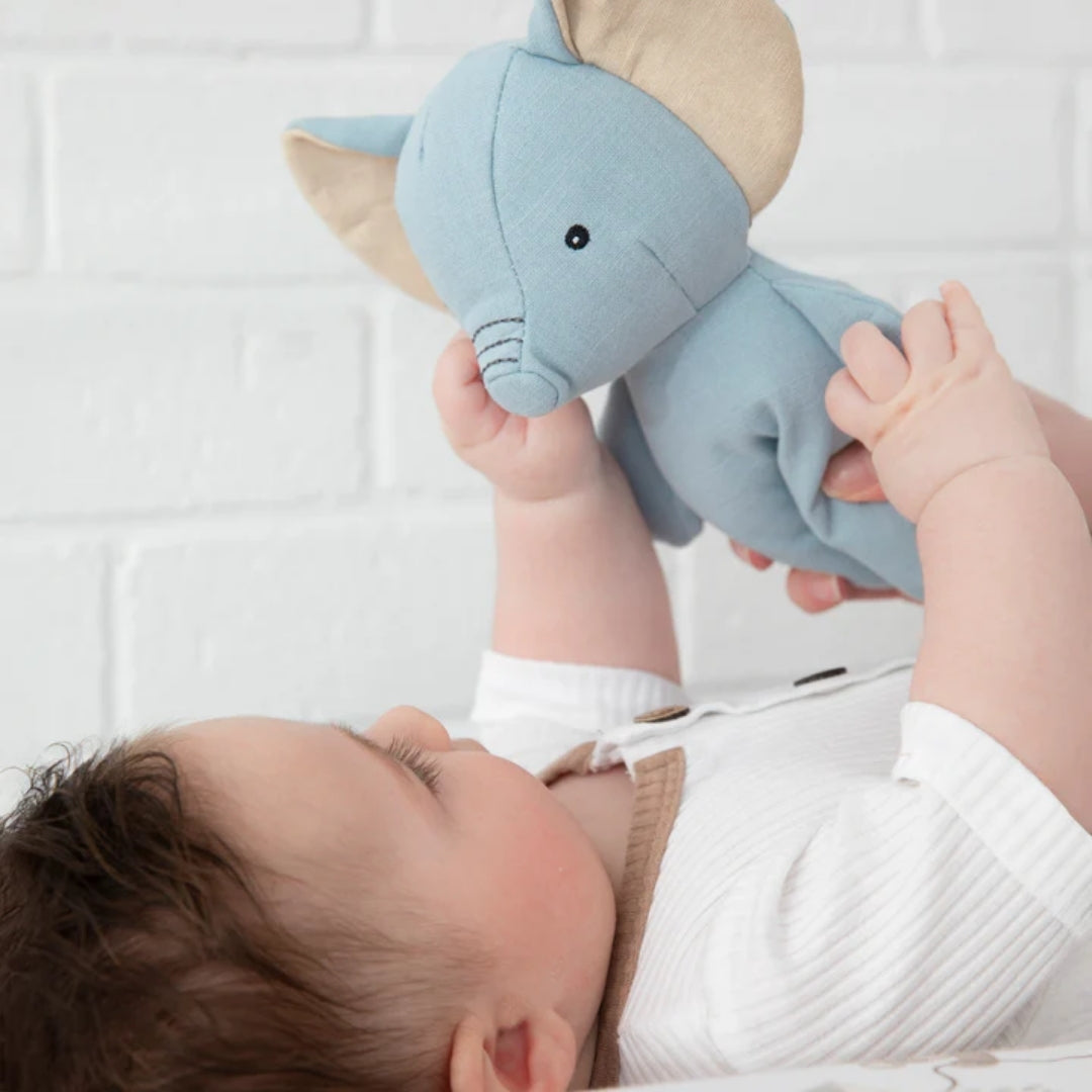 Living Textiles Animal Linen Toy Small Eddie the Elephant
