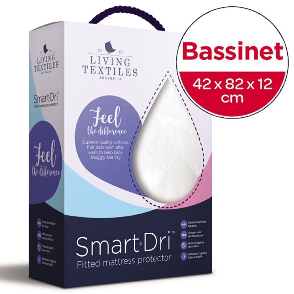 Living Textiles Smart-Dri Waterproof Mattress Protector Bassinet