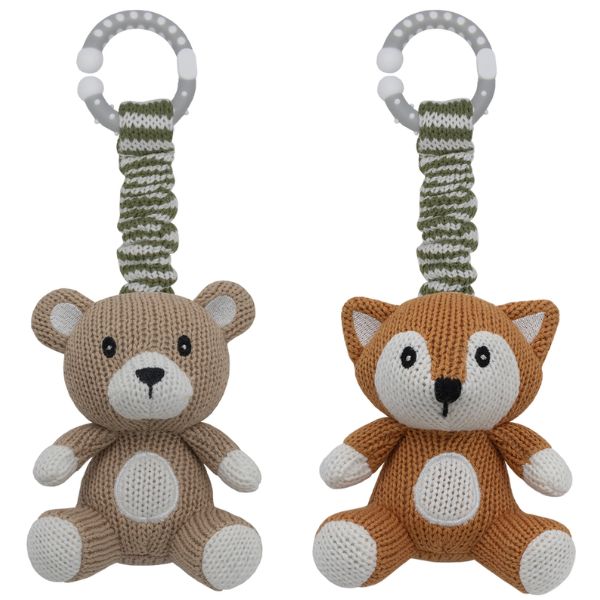 Living Textiles Stroller Toys Bear & Fox 2pk