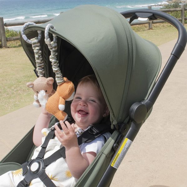 Living Textiles Stroller Toys Bear & Fox 2pk