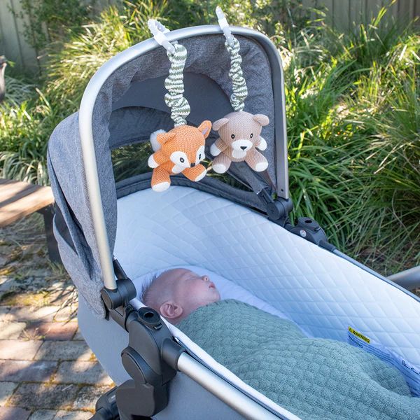 Living Textiles Stroller Toys Bear & Fox 2pk