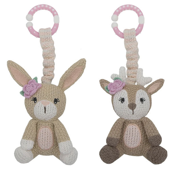 Living Textiles Whimsical Ava Stroller Toys Fawn & Bunny 2pk