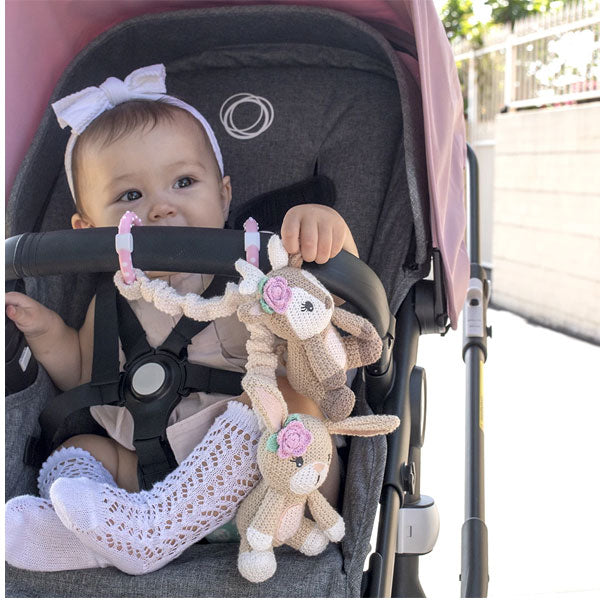 Living Textiles Whimsical Ava Stroller Toys Fawn & Bunny 2pk