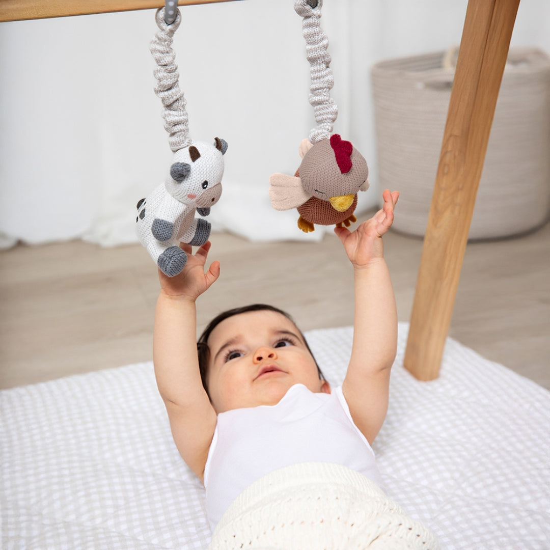 Living Textiles Stroller Toys Cow & Chicken 2pk