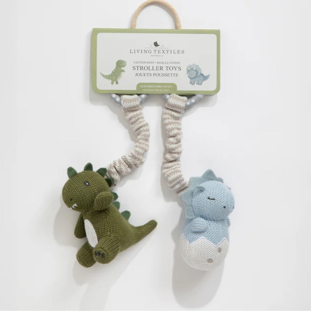 Living Textiles Stroller Toys Dinosaurs 2pk