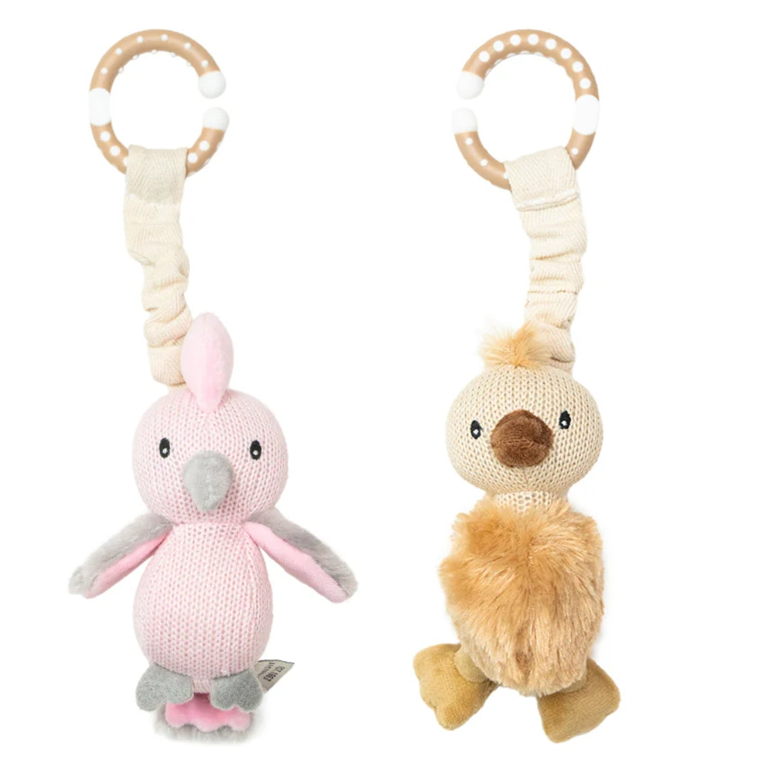 Living Textiles Stroller Toys Galah & Emu 2pk