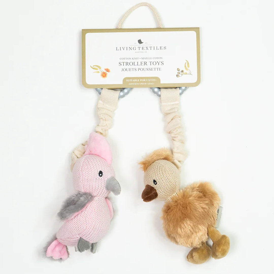 Living Textiles Stroller Toys Galah & Emu 2pk