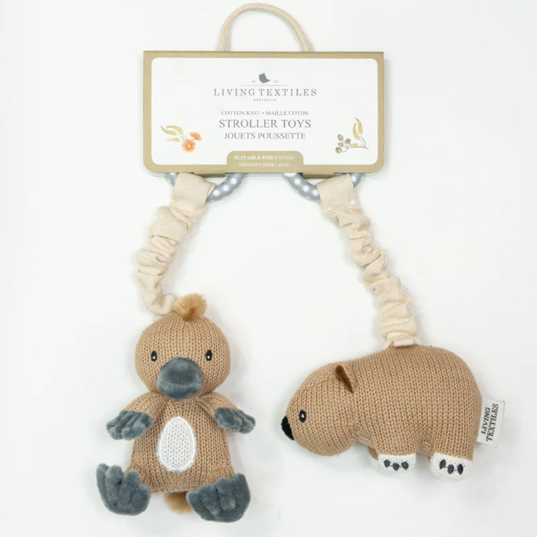 Living Textiles Stroller Toys Wombat & Platypus 2pk