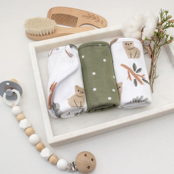 Living Textiles Washcloths 3pk Forest Retreat