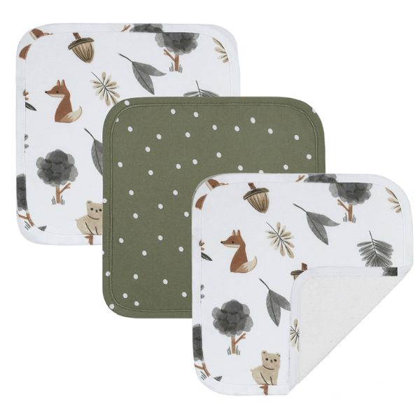 Living Textiles Washcloths 3pk Forest Retreat