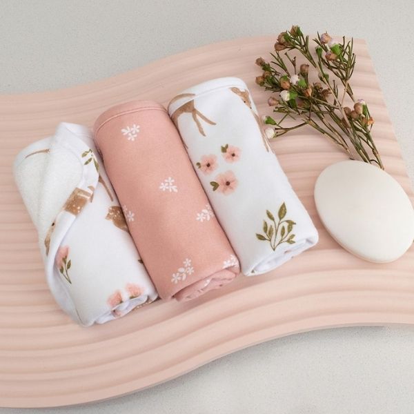 Living Textiles Washcloths 3pk Sophia's Garden