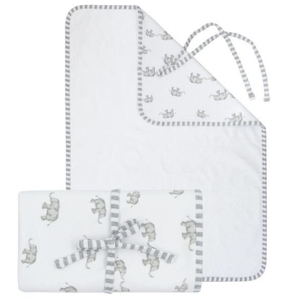 Living Textiles Waterproof Travel Change Mat Watercolour Elephant
