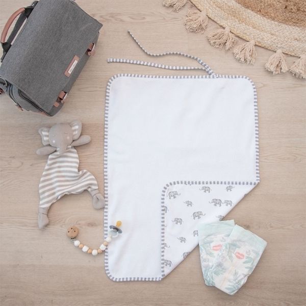 Living Textiles Waterproof Travel Change Mat Watercolour Elephant