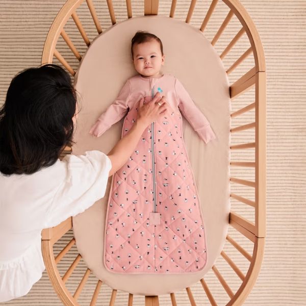 Love To Dream Organic Cotton Merino Sleep Bag 2.5Tog Size 1-3 18-36m Lamb's Best Friend Rose