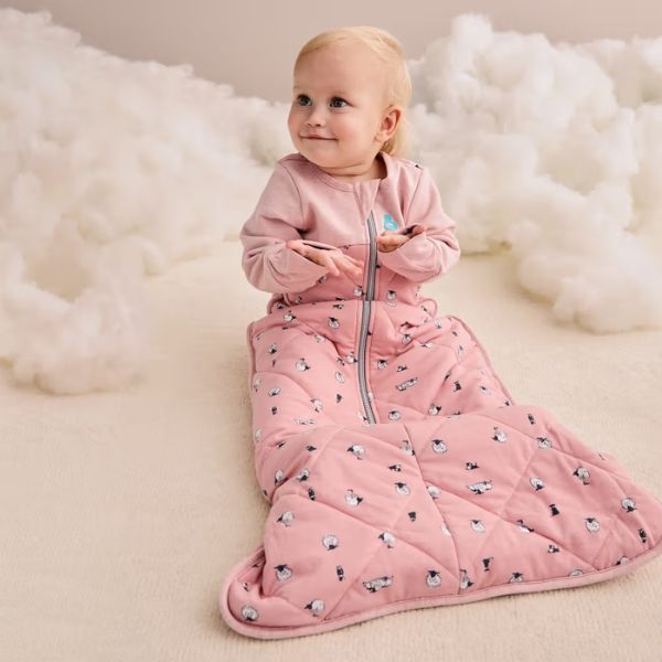 Love To Dream Organic Cotton Merino Sleep Bag 2.5Tog Size 0-1 6-18m Lamb's Best Friend Rose