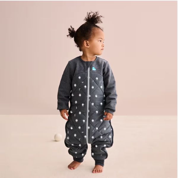 Love To Dream Organic Cotton Merino Sleepsuit Warm 2.5Tog Size 24-36M Lamb's Best Friend Charcoal