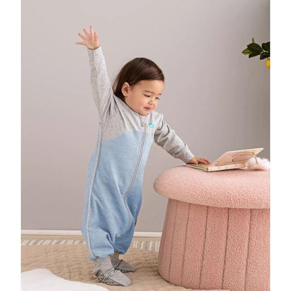 Love to Dream Sleep Suit Long Sleeve Organic Size 0 6-12m 1.0Tog Dusty Blue Marl