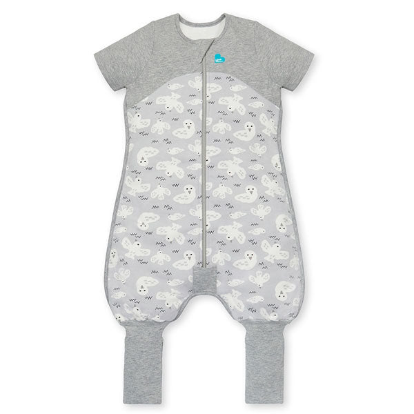 Love to Dream Sleep Short Sleeve Suit Organic Size 0 6-12m 1.0Tog Grey Doves