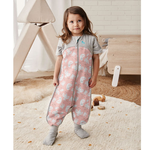 Love to Dream Sleep Suit Short Sleeve Organic Size 0 6-12m 1.0Tog Pink Doves