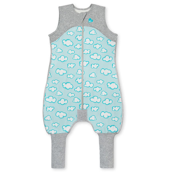 Love To Dream Organic Sleep Suit 0.2Tog Size 4 Turquoise Clouds