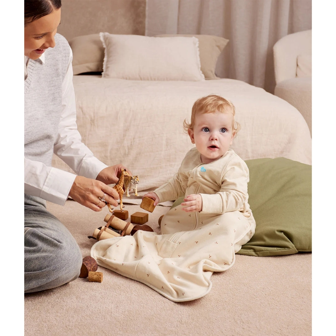 Love To Dream Sleep Bag Stretch Cotton Fleece 1.5Tog 18-36m Oatmeal Twigs