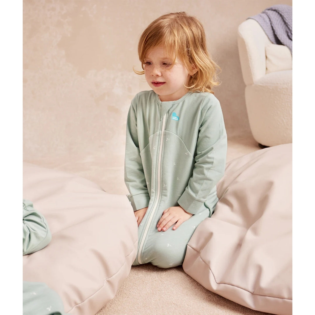 Love To Dream Sleep Bag Stretch Cotton Fleece 1.5Tog 6-18m Olive Twigs
