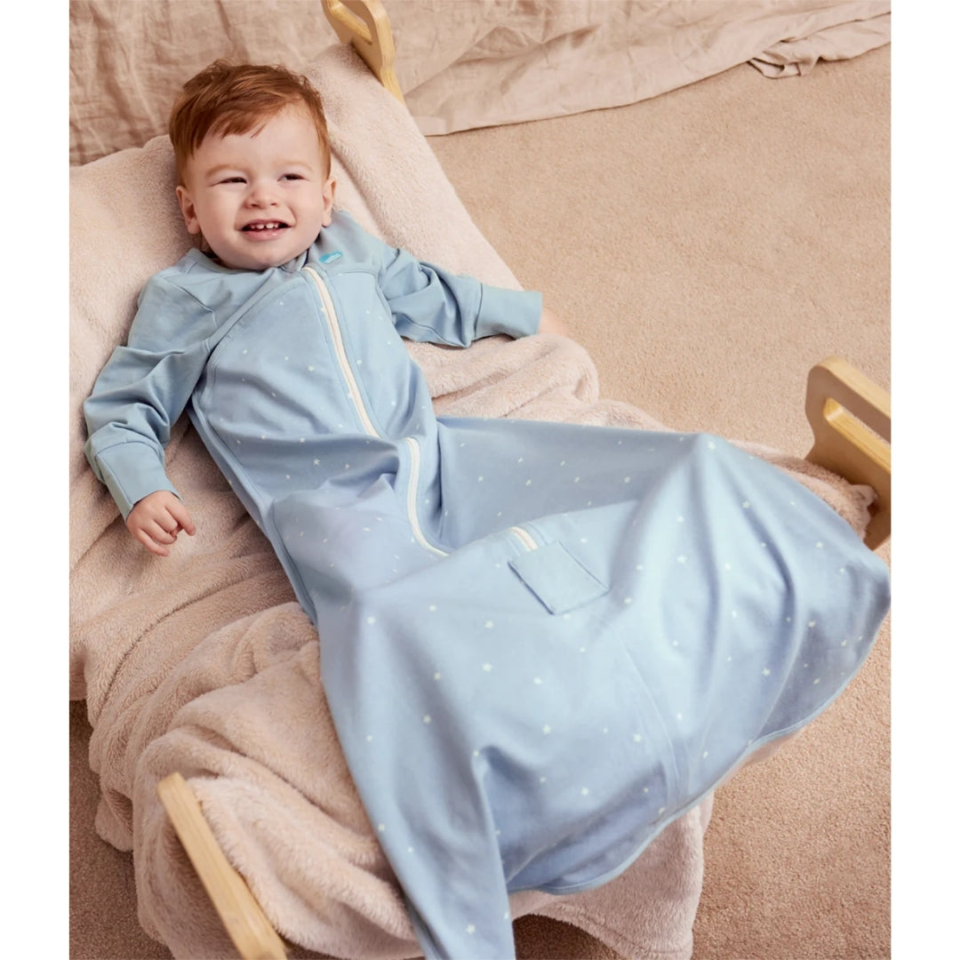 Love To Dream Sleep Bag Stretch Cotton 1.0Tog 18-36m Powder Blue Twinkle
