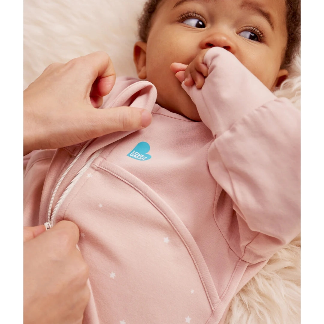 Love To Dream Sleep Bag Stretch Cotton 1.0Tog 18-36m Powder Pink Twinkle