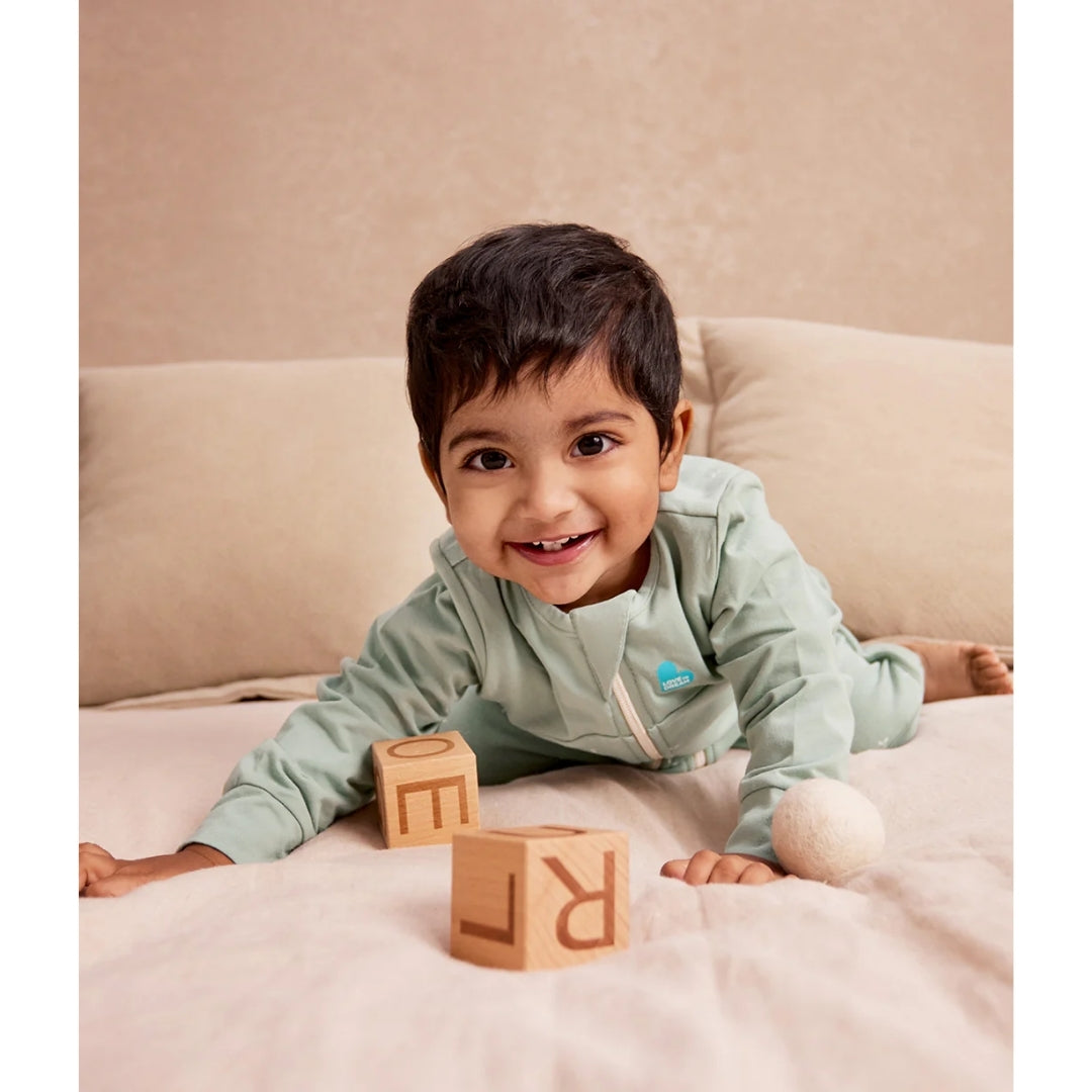 Love To Dream Sleep Suit Stretch Cotton Fleece 1.5Tog 6-12m Olive Twigs