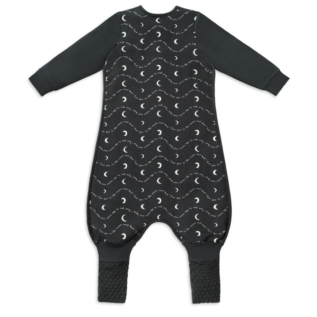 Love to Dream Sleep Suit Stretch Cotton Fleece 1.5Tog Moon & Back Charcoal 12-24m