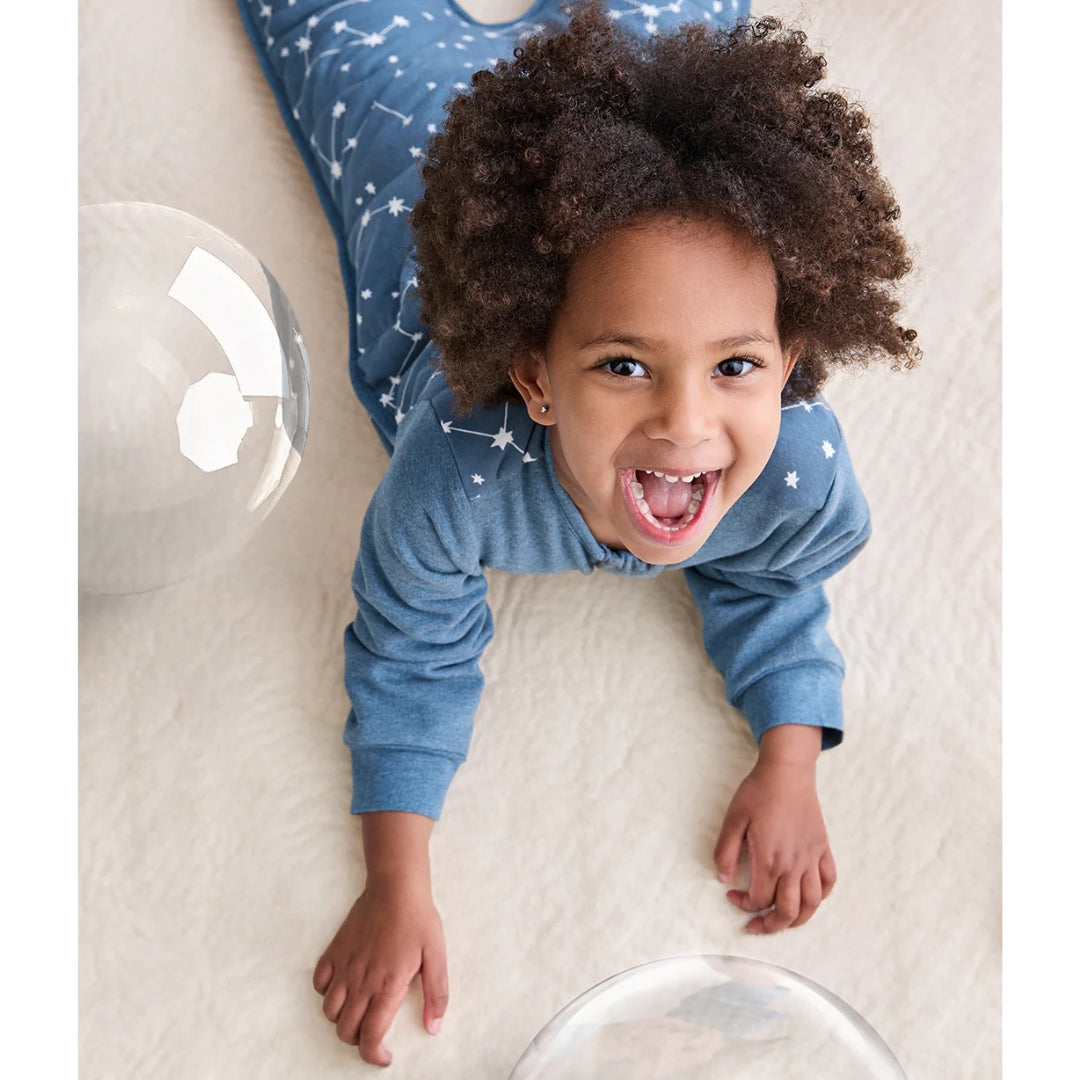 Love to Dream Sleep Suit Quilted Stretch Cotton 2.5Tog Stellar Denim Blue 24-36m