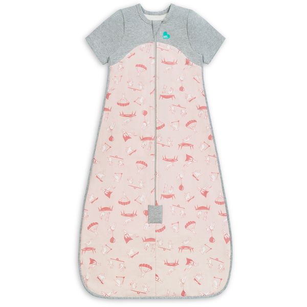 Love to Dream Organic Short Sleeve Sleep Bag 1.0Tog 6-18m Dusty Pink Daredevil Bunny