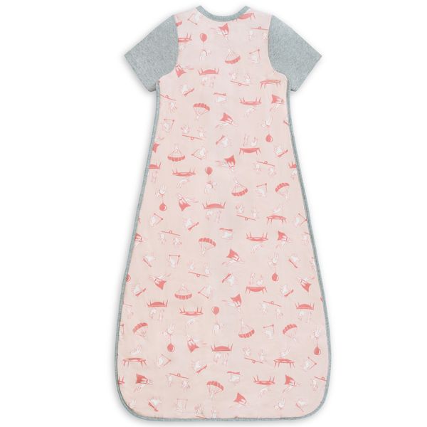 Love to Dream Organic Short Sleeve Sleep Bag 1.0Tog 6-18m Dusty Pink Daredevil Bunny