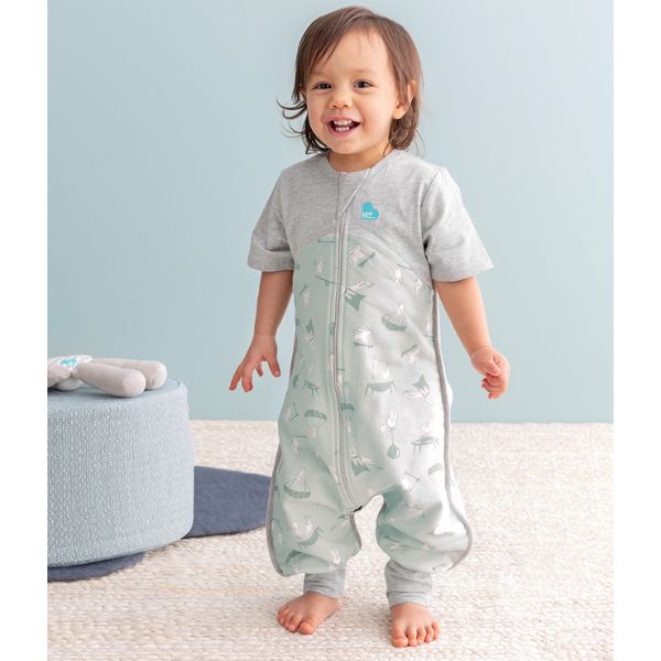 Love to Dream Sleep Suit Short Sleeve Organic Size 0 6-12m 1.0Tog Olive Daredevil Bunny
