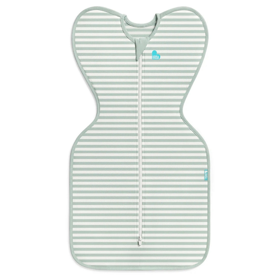 Love To Dream Swaddle Up 0.2Tog Stretch Cotton Medium Olive Stripe