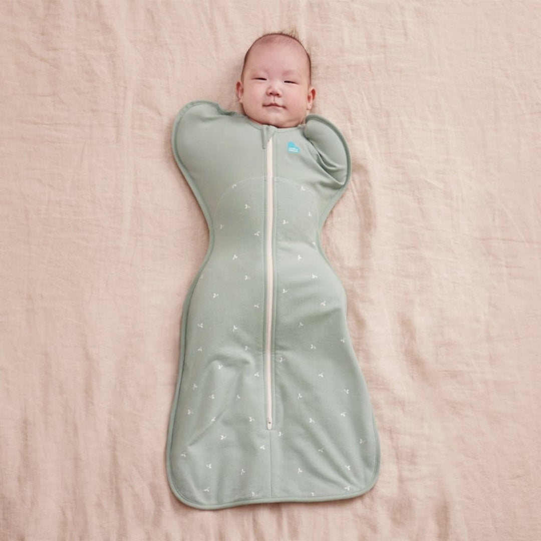 Love To Dream Swaddle Up Stretch Cotton Fleece 1.5Tog Medium Olive Twigs