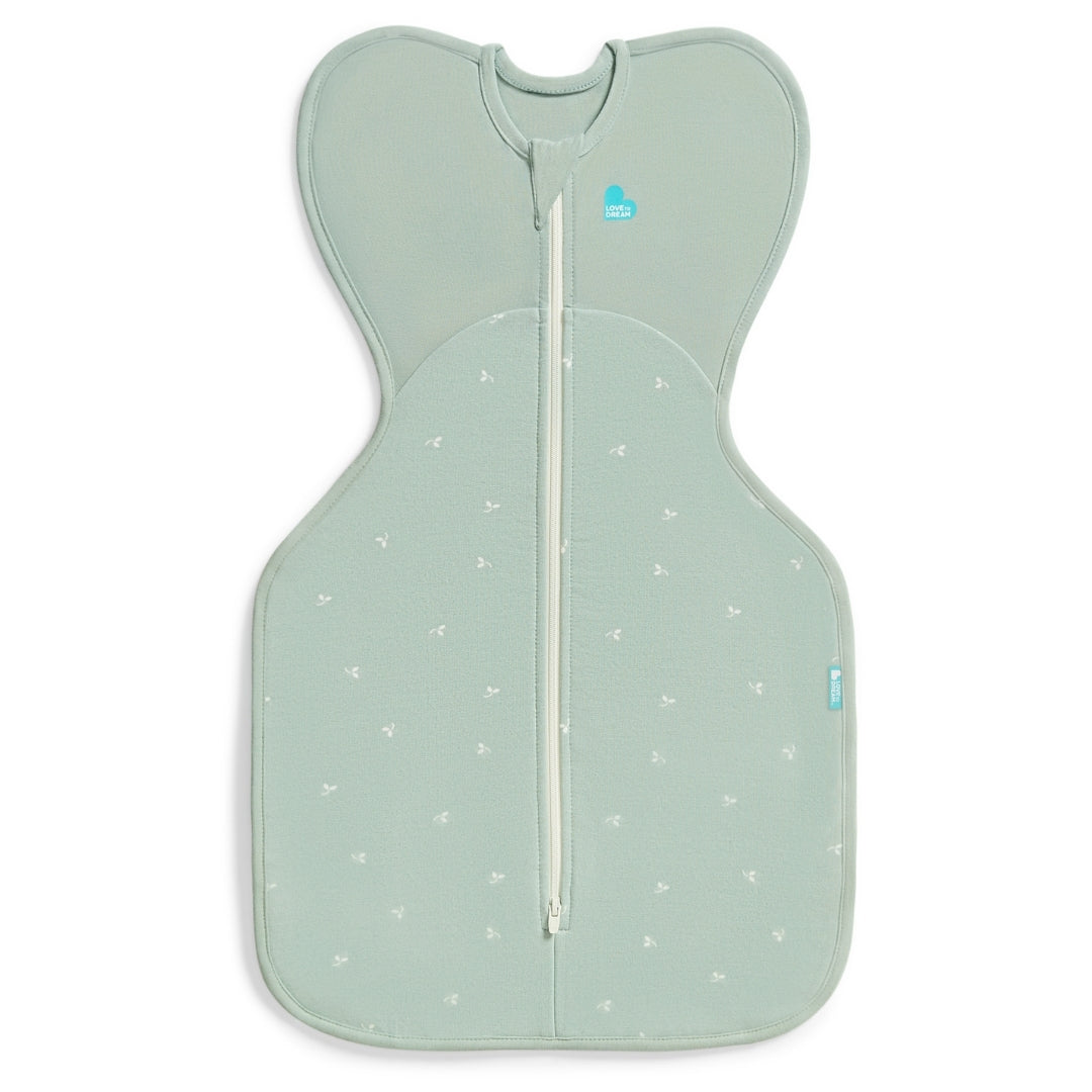 Love To Dream Swaddle Up Stretch Cotton Fleece 1.5Tog Small Olive Twigs