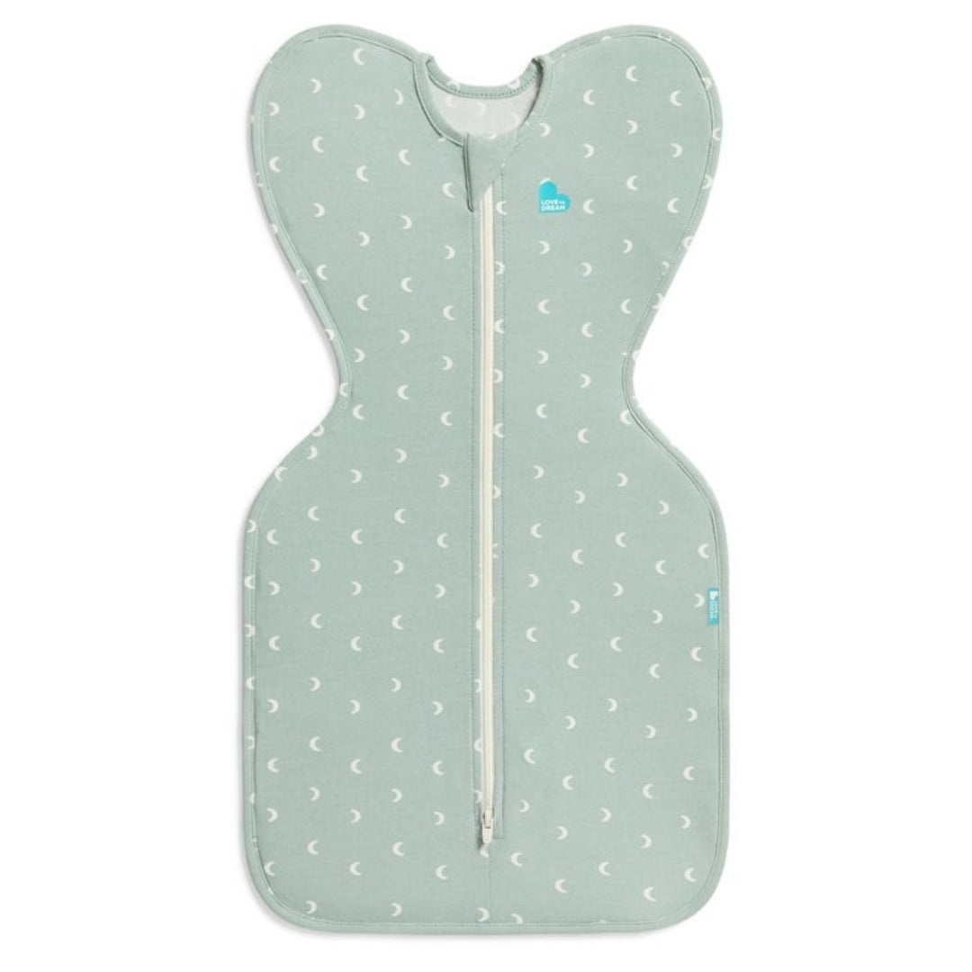 Love To Dream Swaddle Up Stretch Cotton 1.0Tog Small Olive Moon