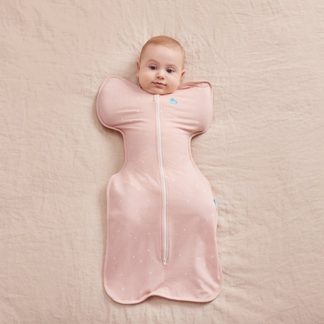Love To Dream Swaddle Up Stretch Cotton 1.0Tog Medium Powder Pink Twinkle