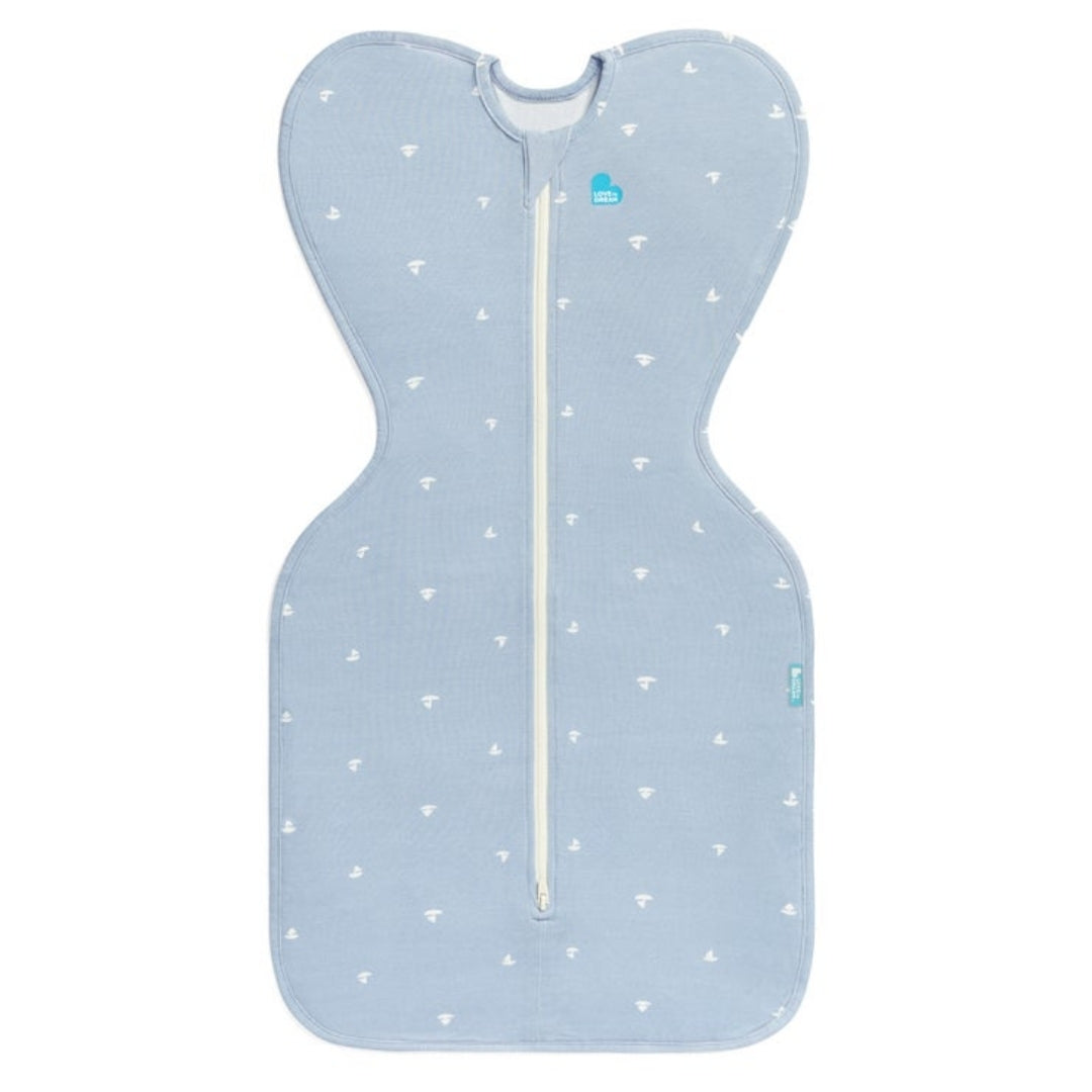 Love To Dream Swaddle Up Viscose from Bamboo 1.0Tog Medium Mist Blue Boats