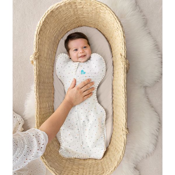 Love To Dream Swaddle UP ORGANIC Lite 0.2Tog Small White Starlight