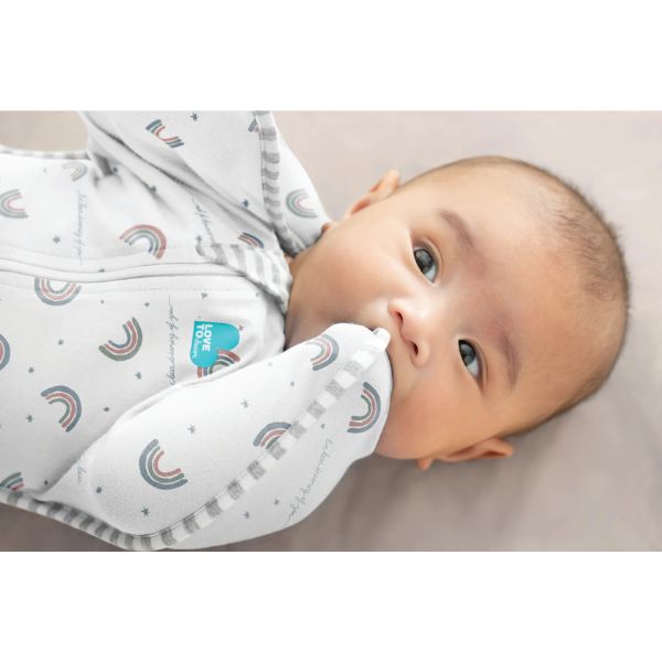 Love To Dream Swaddle Up Original Medium 1.0Tog White Rainbow Dream