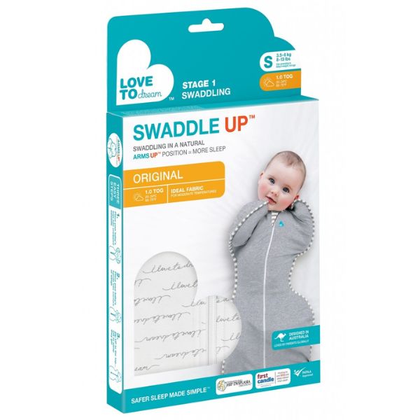 Love To Dream Swaddle Up Original White Dreamer 1.0Tog Small