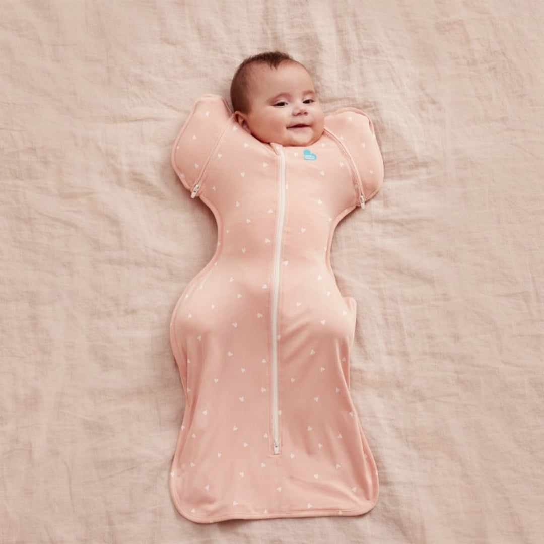 Love to Dream Swaddle UP Transition Bag Viscose from Bamboo Large Blush Hearts 0.2Tog