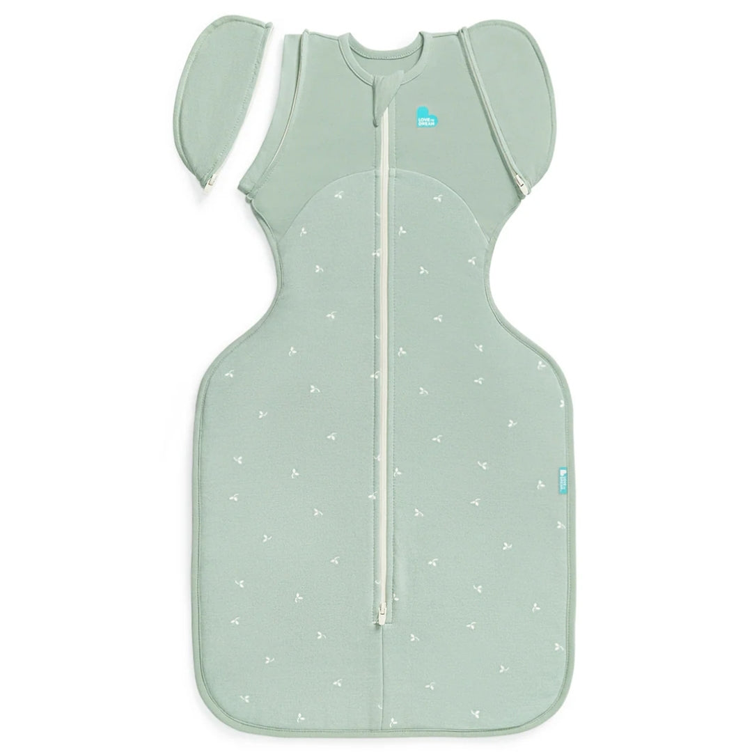 Love To Dream Swaddle Up Transition Bag Stretch Cotton Fleece 1.5Tog Medium Olive Twigs