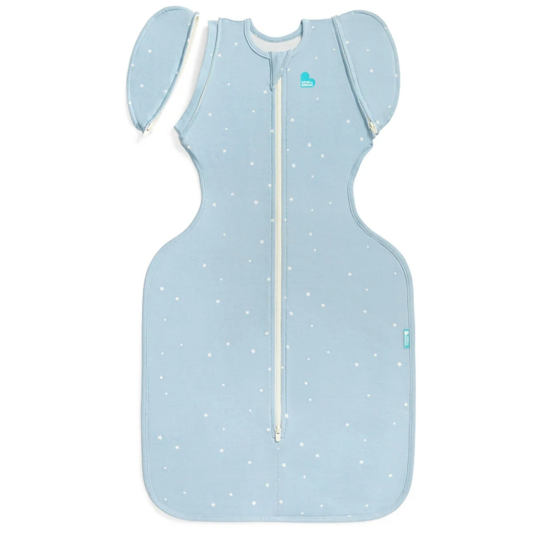 Love To Dream Swaddle Up Transition Bag Stretch Cotton 1.0Tog Large Powder Blue Twinkle