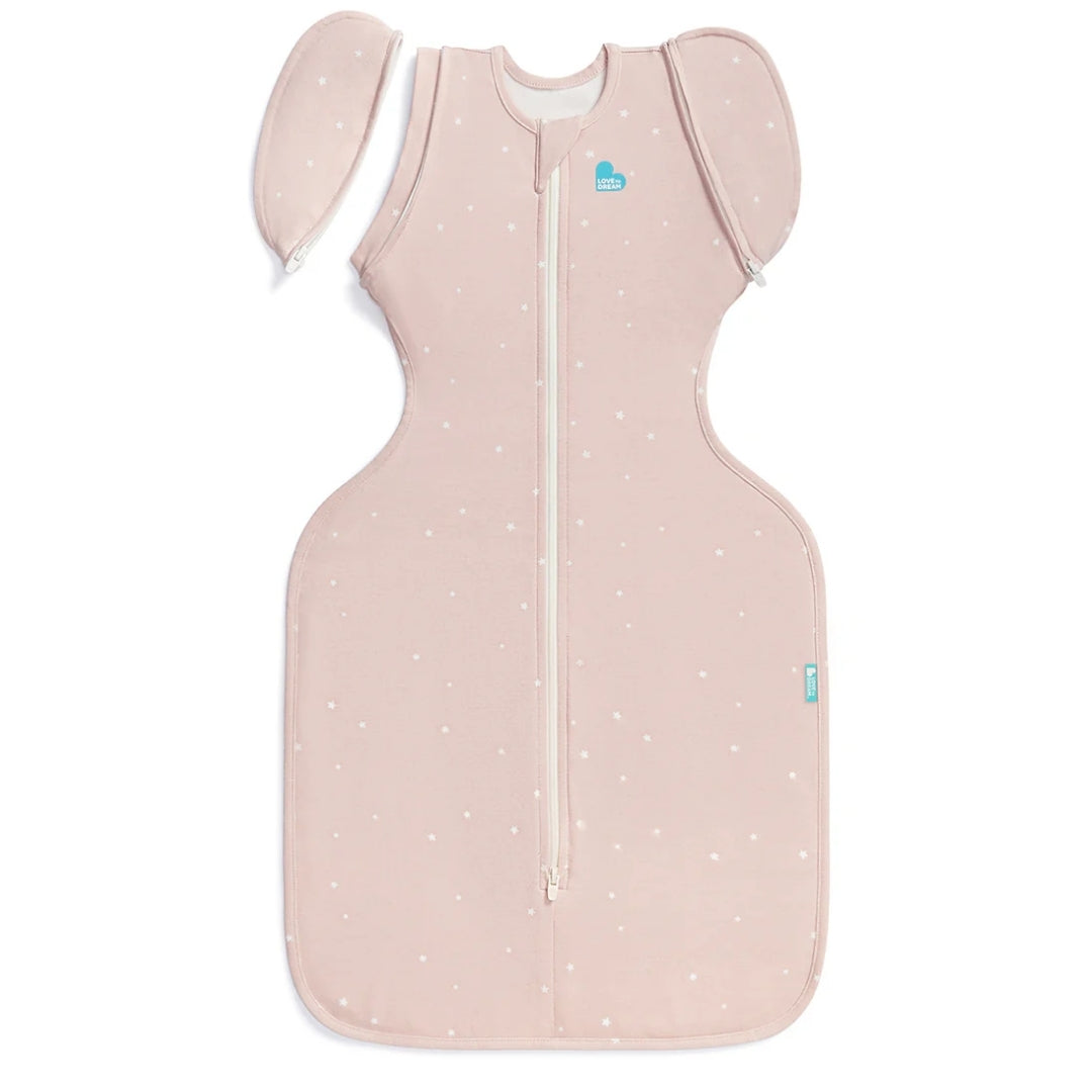 Love To Dream Swaddle Up Transition Bag Stretch Cotton 1.0Tog Large Powder Pink Twinkle