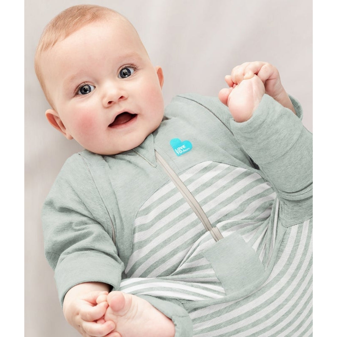 Love To Dream Swaddle UP Transition Suit Stretch Cotton 0.2Tog Large Olive Stripe
