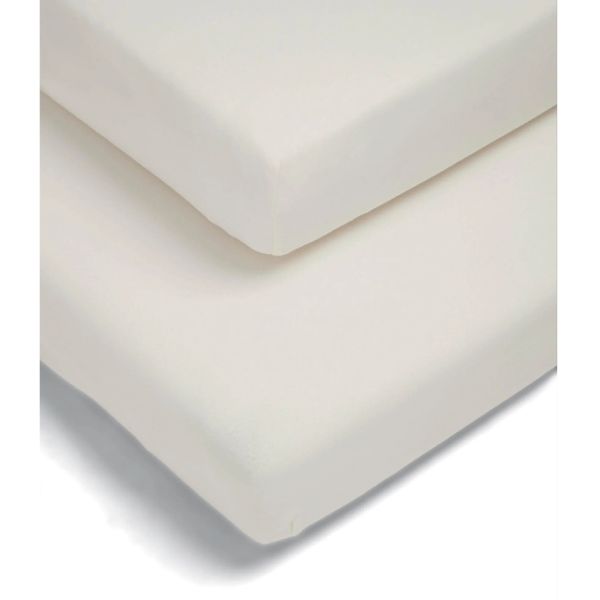 Mamas & Papas Cotton Cotbed Fitted Sheets Cream (2pk)