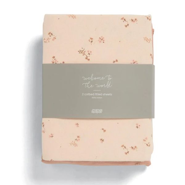 Mamas & Papas Cotton Cotbed Fitted Sheets Wildflower (2pk)